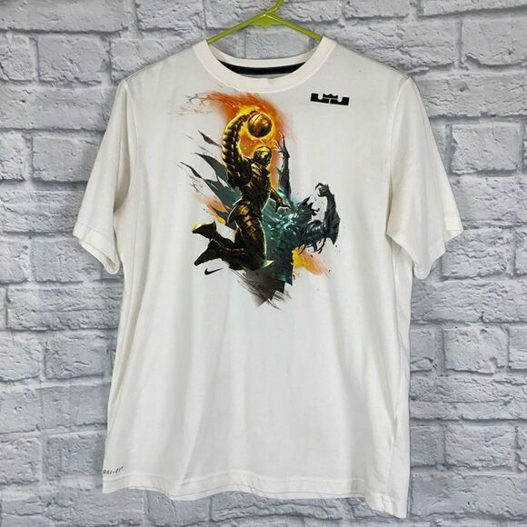 Nike lebron James graphic print short sleeve basketball tshirt sz XL boys - Picture 1 of 6